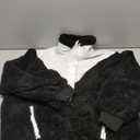 Panadila Womens Half Snap Fleece Pullover Oversized Fuzzy Sweatshirt with Pockets Trendy Warm Sherpa Sweater (Medium, Black)