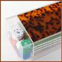 Empty Acrylic Mahjong Case Mahjong Storage Box for American Tiles and Mahjongs Cards Transparent Display Box for Mahjongs Tiles Accessories Supplies (Large,Tortoise 4 Compartment)