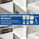 Marble and Granite Repair Kit (Color Match), 160g/5.64oz Quartz Countertop Repair Kit for Chips Holes Dents Defects Scratches Cracks, DIY Fix Reattaches Porcelain Tile Sink Stone Other Hard Surfaces