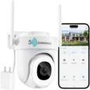 ZUMIMALL 2K 3MP Wired Camera for Home Security, 2.4G/5G WiFi Security Camera Outdoor, 24/7 Recording, AI Motion Detection, Cloud & SD Card Storage, 2-Way Audio, 360 PTZ Auto Tracking, Work with Alexa