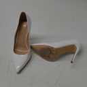 Women's Pointed Toe Shallow Stiletto Heels 4.7 Inch Pumps Wedding Party Banquet Shoes (7.5, White)