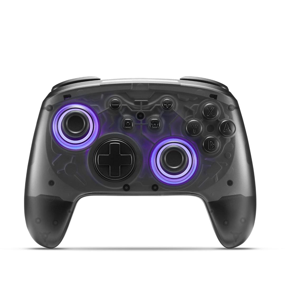 BINBOKPLAY Switch Wireless Pro Controller for Switch Lite/OLED, RGB LED Gamepad with Motion Control/Turbo/ALPS Joystick