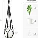 Mkono Fake Hanging Plant with Pot, Artificial Plants for Home Decor Indoor Macrame Plant Hanger with Fake Vines Faux Hanging Planter Greenery for Bedroom Bathroom Kitchen Office Decor (1, Black)