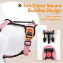 No Pull Dog Harness with 2 Leash Clips, Reflective Adjustable Soft Padded Vest with Handle, Breathable Oxford No Choke Pet Vest for Large Dogs, Pink,L