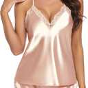 Avidlove Satin Pajamas Set Sleepwear Womens Sexy Lingerie Cami Shorts Set Nightwear S-XXL (Orange, XXL)