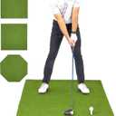 GoSports Elite Golf Hitting Mat for Indoor and Outdoor Practice - Withstands About 150,000 Shots - Heavy-Duty Turf Driving Range Mats Works with Golf Simulators - Includes 3 tees - Choose Your Size