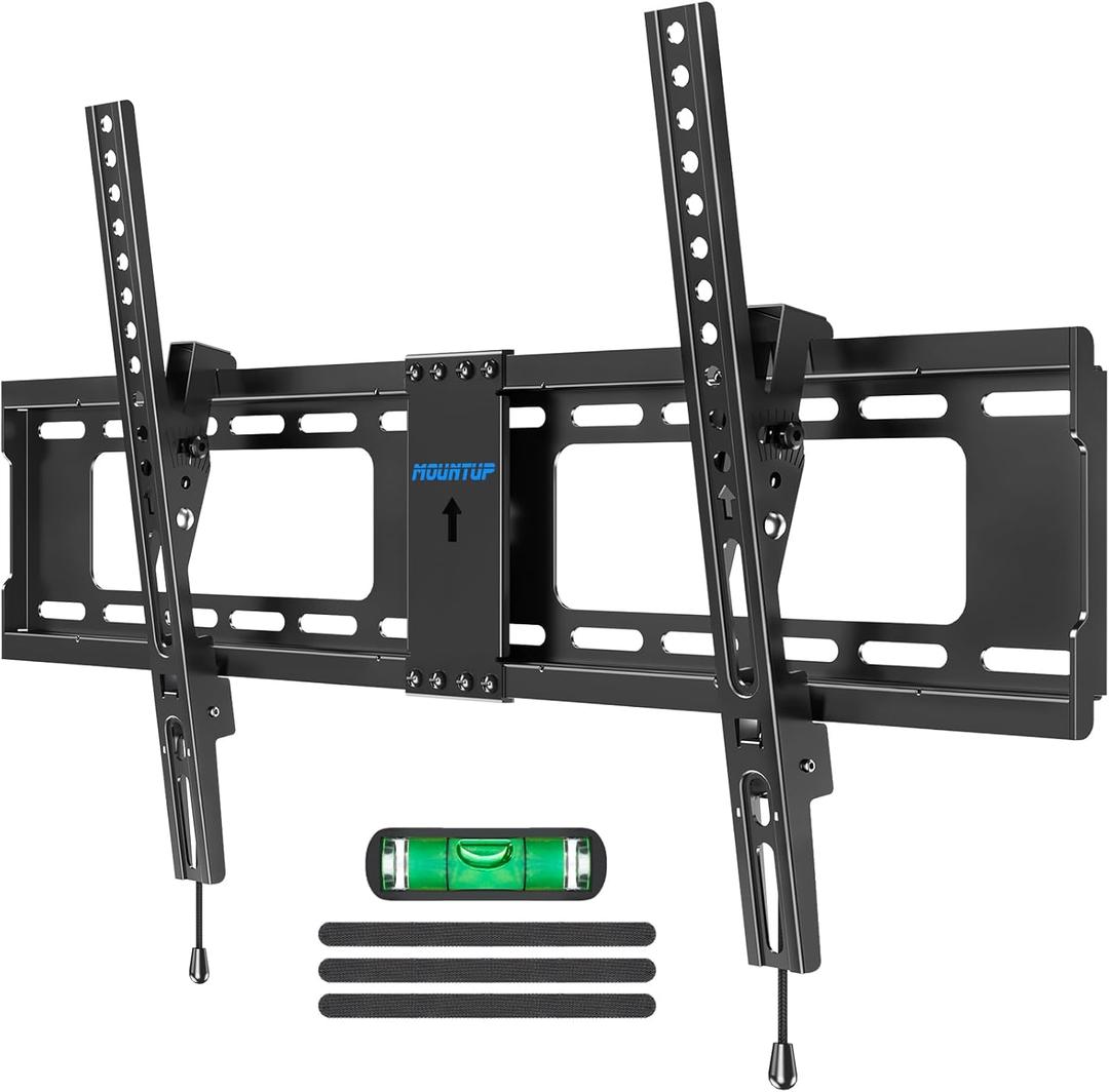 MOUNTUP TV Wall Mount Tilting TV Mount Bracket for Most 37-82 Inch Flat Screen/Curved Low Profile Wall Mount Saving Space Max VESA 600x400mm Hold up to 132 lbs Fit 16" 18" 24" Stud MU0008