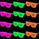Mega-L 12 Pcs Glow in The Dark Glasses, Glow in The Dark Party Supplies, Neon Fluorescent Blacklight Eyeglasses Party Favors, Glow Photo Booth Props Eyewear Accessories for Women, Men, Adult Halloween