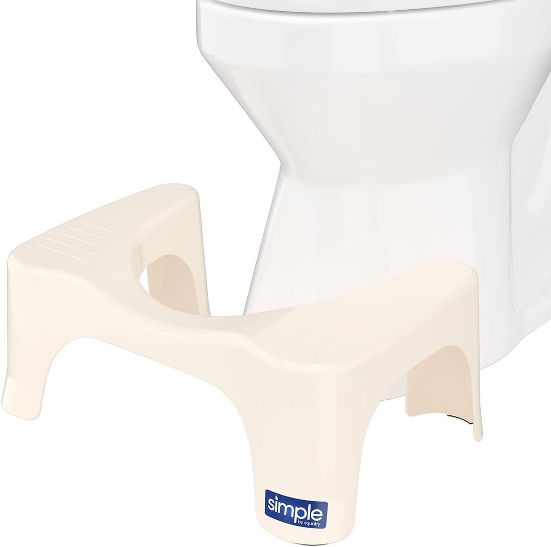 Squatty Potty Simple Bathroom Toilet Stool, Buttercream 7", Ergonomic Stool Posture-Enhancing Bathroom Footrest for Improved Digestion & Constipation Relief