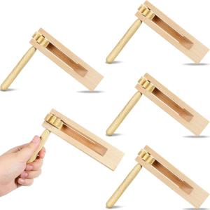 4 Pieces Mexicanas Noise Ratchet Wooden Spinning Ratchet Noise Maker Spinning Rattle Ratchet Wood Traditional Toy for Birthday Present, Party Favor, Sports Events and Christmas Celebrations