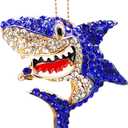 2 x Shark Ornament Gifts for Shark Lovers Ornaments for Christmas Tree Hanging Xmas Decorations Clearance Keepasake (Dark Blue)
