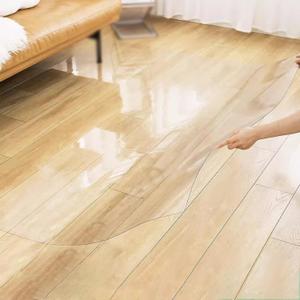 0.06in Thick Rectangle Waterproof Clear PVC Non-Slip Protector Mat, Plastic Heavy Duty Office Chair Mat, for Hardwood Floor, Glass Desk, Easy to Clean (Color : Clear, Size : 60x90cm/2x3ft)