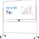 Maxtek Rolling Whiteboard, 72x40 Large Double-Sided White Board Dry Erase on Wheels, Giant Magnetic White Board Standing for Office, School, Home Office, Homeschool(72 x 40)
