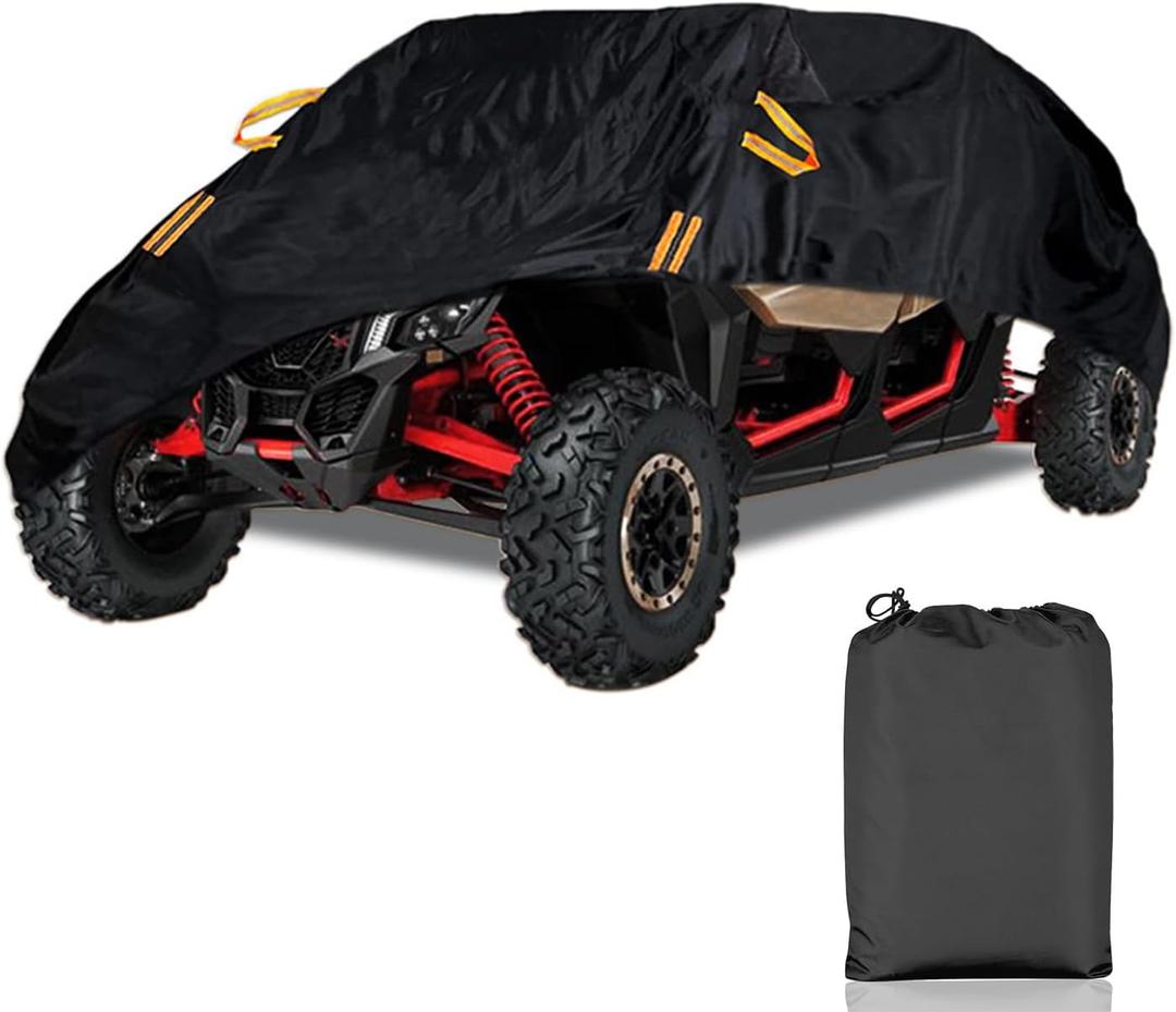 UTV Cover 2 Seater Waterproof Outdoor, Heavy Duty Side by Side Cover All Weather Protection, Compatible with Polaris RZR Ranger, Can-Am Defender, Honda Pioneer, Yamaha, Kawasaki (115")