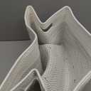 COMFY-HOMI Cotton Rope Woven Basket with Handles for Shelves,Toys,Book, Cloth Storage Baskets Bin for Organizing-13.5"x11"x9.5" Toy Decorative Organizer for Living Room, Bathroom-White/Black Line