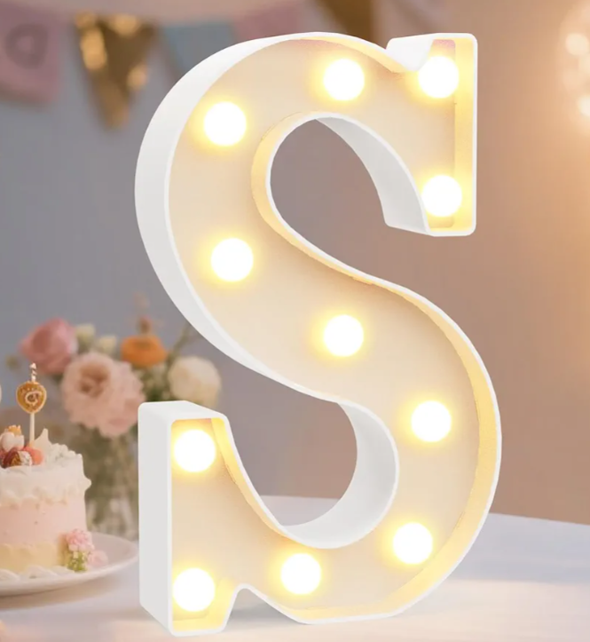 Pooqla LED Marquee Letter Lights Sign, Light Up Alphabet Letter for Home Party Wedding Decoration "S"