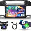 Android Car Stereo for Toyota Camry 2000 2001 2002 2003 2004 2005 2006 Wireless Carplay Android Auto, Rimoody 9'' Touchscreen Car Radio with Mirror Link, Bluetooth/WiFi/GPS/FM/HiFi/SWC+Backup Camera