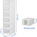 6-Tier Shoe Rack Shoe Storage Box Bins Clear Collapsible Plastic Installation-Free Stackable Foldable Tote with Lids Organizing Dustproof