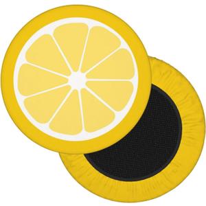 Lemon Round Bar Stool Cover 13 Inch, Soft Breathable Velvet Chair Seat Cushion Slipcover for Cafe Restaurant Hotel Bar