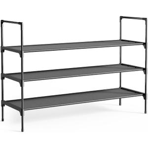 Kitsure Shoe Rack - 3-Tier Shoe Organizer, Shoe Rack for Closet, Entryway, Bedroom, Easy- Assembly Storage Shelf with Side Handles, 36.2" Wide - 3 Tiers, Black