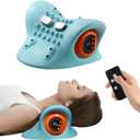 2026 Upgraded 3-in-1 Neck Massager, Portable Cervical Traction Device, 3 Heat Levels & 3 Vibration Modes, Ergonomic Support for Neck Pain Relief & Muscle Relaxation, Home & Office Use