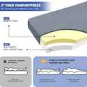 CYMULA Memory Foam Camping Mattress Pad, CertiPUR-US Sleeping Mat, Portable Roll Up Mattress for Adults, Camping Bed Pads for Sleepover, Car Bed with Travel Bag