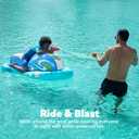 SLOOSH Inflatable Jet Ski Pool Floats Kids, Pool Floaties with Water Gun, Water Fight Toys, Inflatable Battle Blaster Fun for Summer