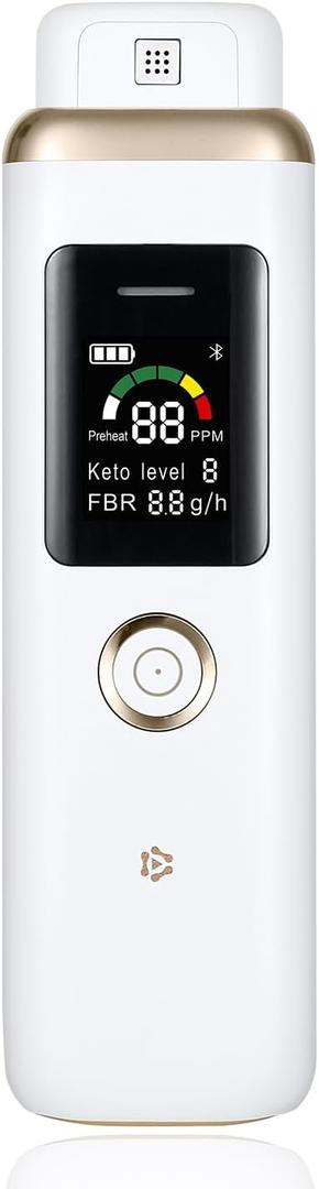 Breath Ketone Meter Professional High-Accuracy Breath Ketosis Meter  Home Ketone Breath Analyzer & Advanced Breath Ketosis Tester for Tracking Your Ketones, Keto Lifestyle & Fitness Goals (White)