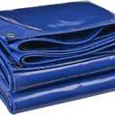 Heavy Duty Tarp 9.8x13.1ft, Thicken Waterproof Tarpaulin, Boat Tarps Covers with Grommets, Tarp Covers for Canopy, Extra Large Tarp for Canopy Tent, Roof, Camping, Woodpile (Blue)