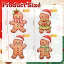 Gueevin 16 Pcs 12" Large Gingerbread Man Ornaments Christmas Tree Ornaments Bulk Xmas Giant Hanging Brown Paper Decor with Ropes Rustic Xmas Decor for Home Winter (Gingerbread Man, Tan)