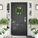 18 Inch Artificial Camellia Wreath for Front Door Spring Summer Door Wreaths Floral Wreath for Farmhouse Wedding Wall Mantel Porch Window All Season Indoor Outdoor Home Decor