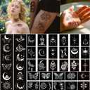 Temporary Tattoo Stencils Kit, 40 Sheets Henna Adhesive Body Art Stencils for Women Man Face Body Paint DIY Art Reusable Glitter Tattoo Stencils Pack