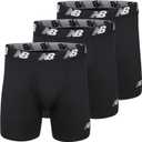 New Balance Men's Performance Boxer Briefs with Fly, Breathable Stretch Underwear, Moisture Wicking, Soft Waistband (3 Pack) (3X-Large )