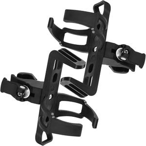 2 Pack Bike Bottle Holder, Universal Bicycle Water Bottle Cage Holder, Water Cup Holder for Bike Stroller Walker, Adjustable Mountain Bike Drink Cup with 360 Degree Rotating for Cycling MTB Black.