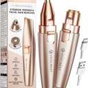 VG VOGCREST Eyebrow & Facial Trimmer: 2 in1 Rechargeable Facial Hair Removal & Eyebrow Shaver - Body Razor with Built-in LED Light (Rose Gold)