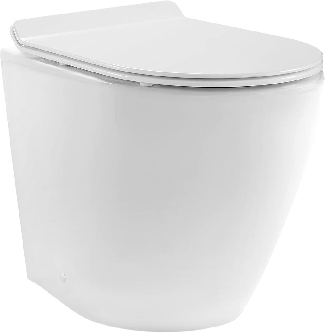 St. Tropez Back to Wall Concealed Tank Toilet Bowl, Black Hardware (White) St. Tropez Back to Wall Concealed Tank Toilet Bowl, Black Hardware (White)