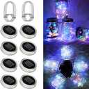8 Pack Solar Outdoor Fairy Star Firefly Jar Lids Lights,Solar Fairy String Lids LightsNo Jars,Waterproof Lantern Mason String Solar Lights with Hangers for Regular Mouth Jars (Multicolor)