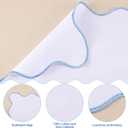 Cotton Linen Placemats and Napkins Set of 4 100% Pure Linen Scalloped Wavy Embroidery Placemats 13 x 19 Inch Cloth Napkins 20 x 20 Inch Layered Washable for Restaurant Kitchen Housewarming Gift