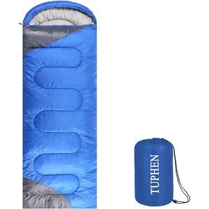 tuphen- Sleeping Bags for Adults Kids Boys Girls Backpacking Hiking Camping Microfiber Liner, Cold Warm Weather 4 Seasons Indoor Outdoor Use, Lightweight & Waterproof (3lb-Blue Grey)