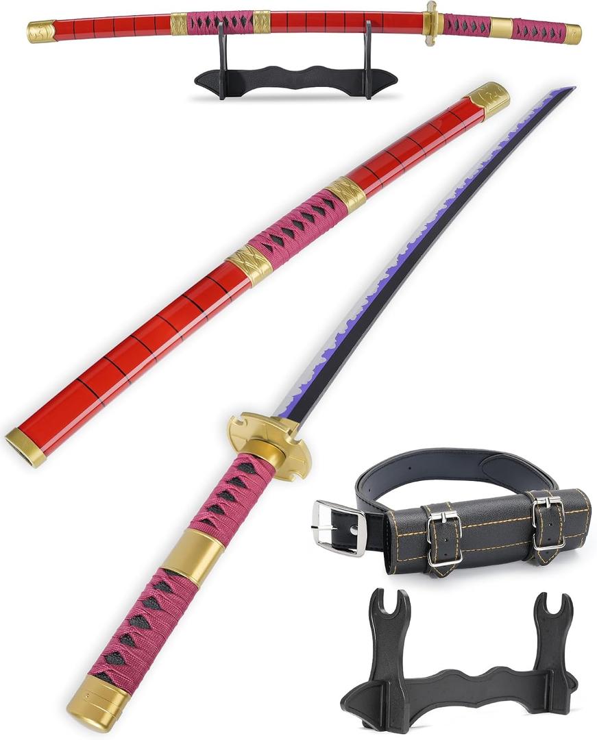 Cold Blade Katana Sword - 41 inches Katana Replica with Holster Belt and Display Stand - Sword with Authentic Design