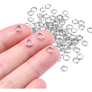 100 PCS 5.8mm Mini Split Ring for Jewelry Making, Double Loops Round Split Jump Rings Necklaces Bracelets Earrings Metal Keychains Tiny Key Rings Pet Collar Tag DIY Craft Accessories (5.8mm Outter Dia.; 4.6mm Inside Dia. Silver)