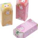 18 Pack Fruit Rabbit Jelly Erasers for Kids, Kawaii School Supplies Prize Gifts Party Favors