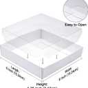XINHPKGG 50 Pcs 6" x 6" x 1 1/4" Cookies Boxes with Full Clear Window Bakery Boxes Macaron Treat Box Chocolate Covered Ores Box - Simplex Base with Clear Lid (Two Piece Set)