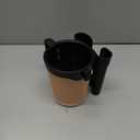 Beige Leather Bicycle Cup and Phone Holder Handlebar Mount - Water Bottle Holder for Electric Bikes, Cruiser & Commuter Bicycles with Keys Pouch