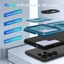 Compatible with Samsung Galaxy S25 Ultra Case Built in Slide Camera Lens Cover+Screen Protector+Ring Holder,Heavy Duty Shockproof Full Body Phone Cover,2025 Blue