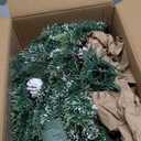 24 Inch Lighted Christmas Wreaths for Front Door, Artificial Christmas Wreath with Timer 8 Modes 50 Warm White&Multicolored Dual Color Lights 12 Pinecones 12 Berry Clusters Xmas Wreath Indoor Outdoor