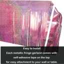 6 Pack Total 60 Feet Foil Fringe Garland Lilac Metallic Wall Hanging Drapes Tassel Skirting Tinsel Streamers for Parade Float Trailer Mardi Gras Party Birthday Wedding (Iridescent Purple), 10 feet