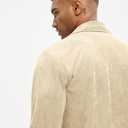 Comdecevis Mens Corduroy Shirts Jacket Button Down Long Sleeve Work Shirts Shackets with Pocket (Beige, M)