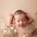 Coberllus Newborn Photography Wrap | Starry Wrap Blanket for Baby Photo Props | 15.74 X 62.99 inch Newborn Photo Shoot (Gold)