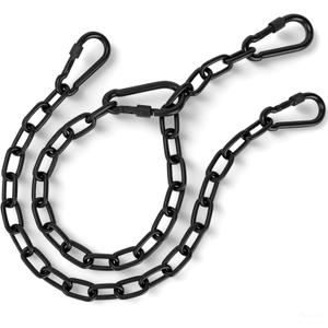2 Pack 25in Hanging Swing Chain with 4 Carabiners, 440LB Capacity Hanging Kits Heavy Duty Hanging Chair Hardware for Hammock Swing Hanging Chair Punching Bags Sandbag Indoor Outdoor Yoga Gym (Black) 2 Pack 25in Hanging Swing Chain with 4 Carabiners, 440LB Capacity Hanging Kits Heavy Duty Hanging Chair Hardware for Hammock Swing Hanging Chair Punching Bags Sandbag Indoor Outdoor Yoga Gym (Black)